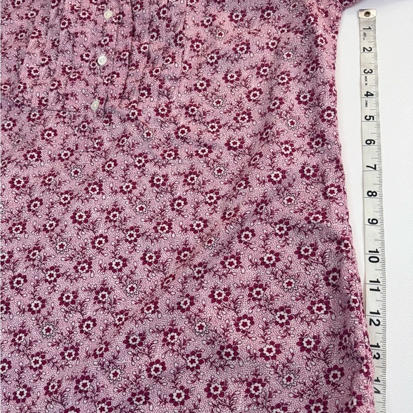 J. Crew 100% Indian Cotton Floral Pin Tuck Ruffle Blouse Womens Medium - Picture 9 of 16